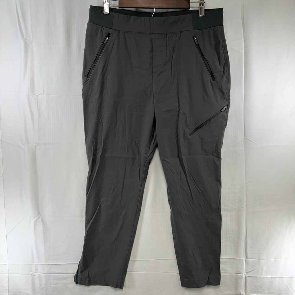 Eddie Bauer Hiking Pants Womens 12 Dark Gray First Ascent Zippered Ankle Cuffs